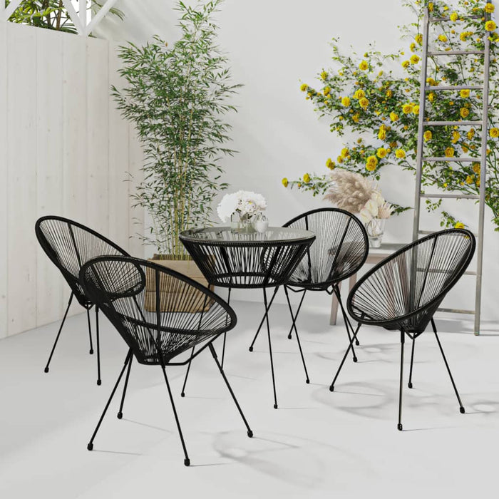 Set da Pranzo per Giardino 5 pz Nero 3085449