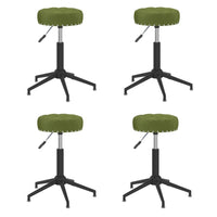 Sedie da Pranzo Girevoli 4 pz Verde Chiaro in Velluto