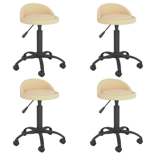 Sedie da Pranzo Girevoli 4 pz Crema in Velluto