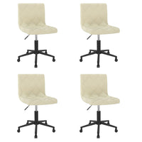 Sedie da Pranzo Girevoli 4 pz Crema in Velluto