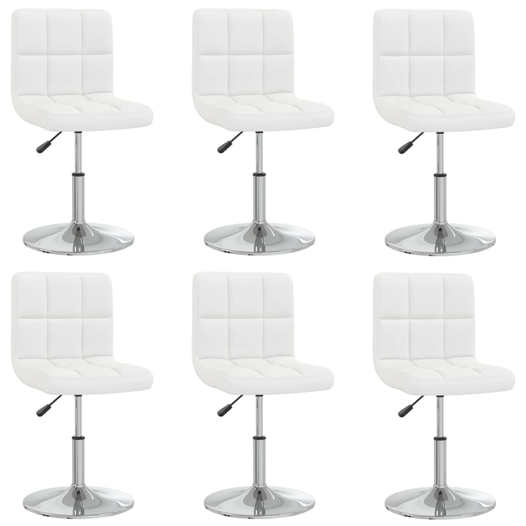 Sedie da Pranzo 6 pz Bianche in Similpelle