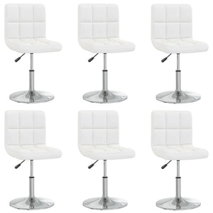 Sedie da Pranzo 6 pz Bianche in Similpelle