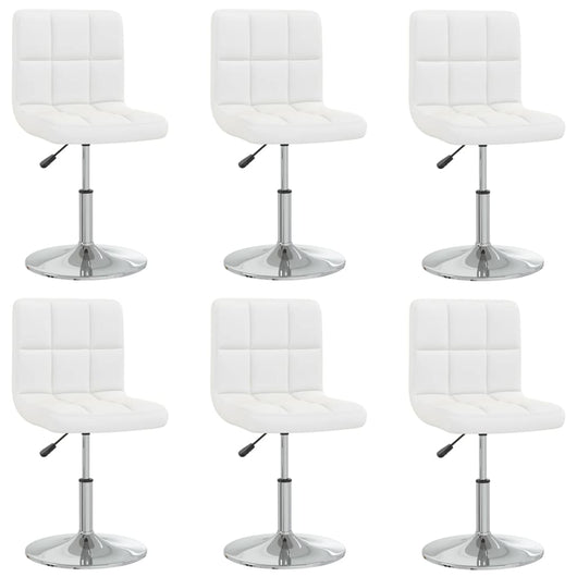 Sedie da Pranzo 6 pz Bianche in Similpelle