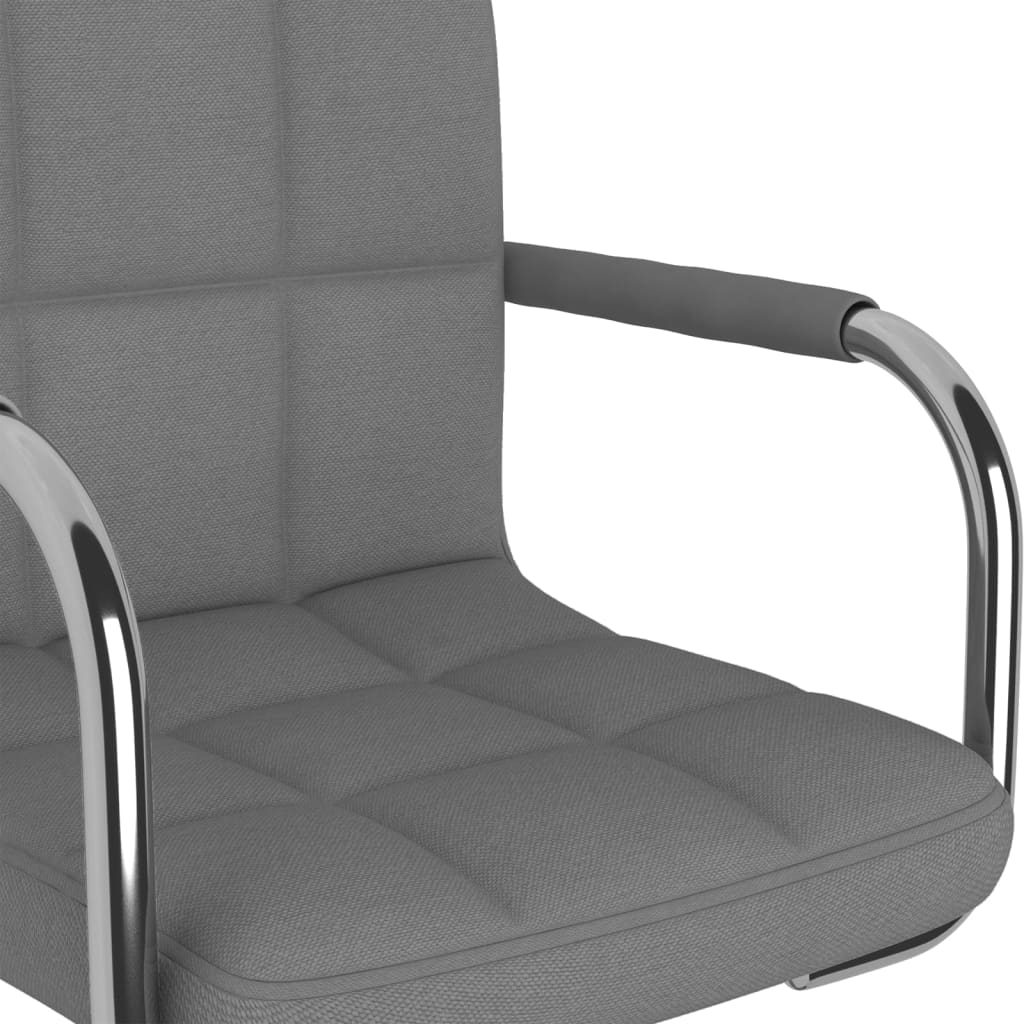 Sedia da Pranzo Girevole Grigio Chiaro in Tessuto 3087876