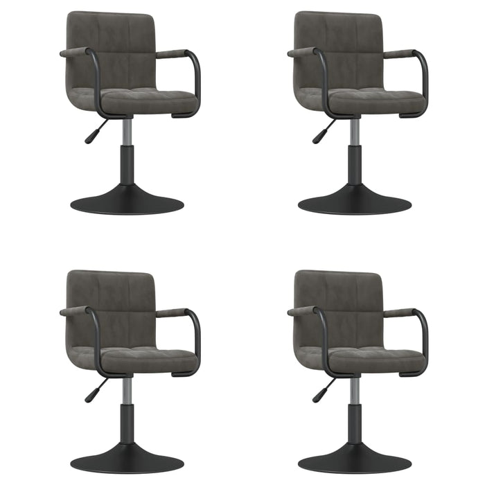 Sedie da Pranzo Girevoli 4 pz Grigio Scuro in Velluto 3087920