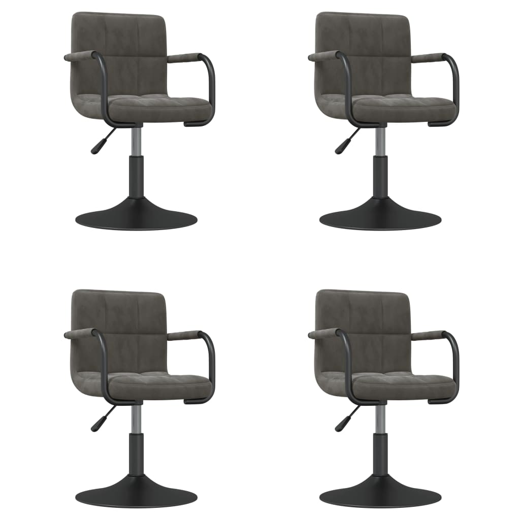 Sedie da Pranzo Girevoli 4 pz Grigio Scuro in Vellutocod mxl 126872