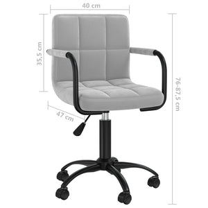 Sedia da Pranzo Girevole Grigio Chiaro in Velluto