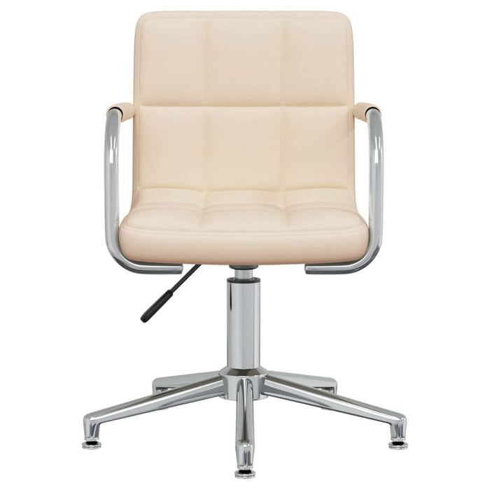 Sedia da Pranzo Girevole Crema in Tessuto