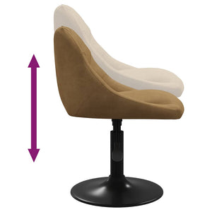 Sedie da Pranzo Girevoli 4 pz Marroni Velluto 3088789