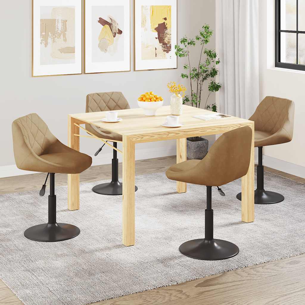 Sedie da Pranzo Girevoli 4 pz Marroni Velluto 3088789