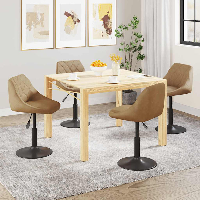 Sedie da Pranzo Girevoli 4 pz Marroni Velluto 3088789