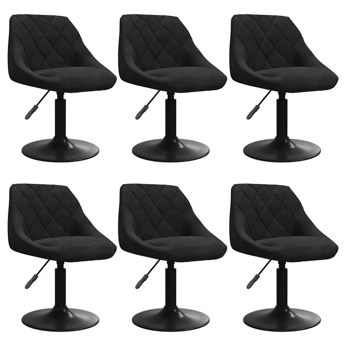 Sedie da Pranzo Girevoli 6 pz Nere in Velluto cod mxl 57003
