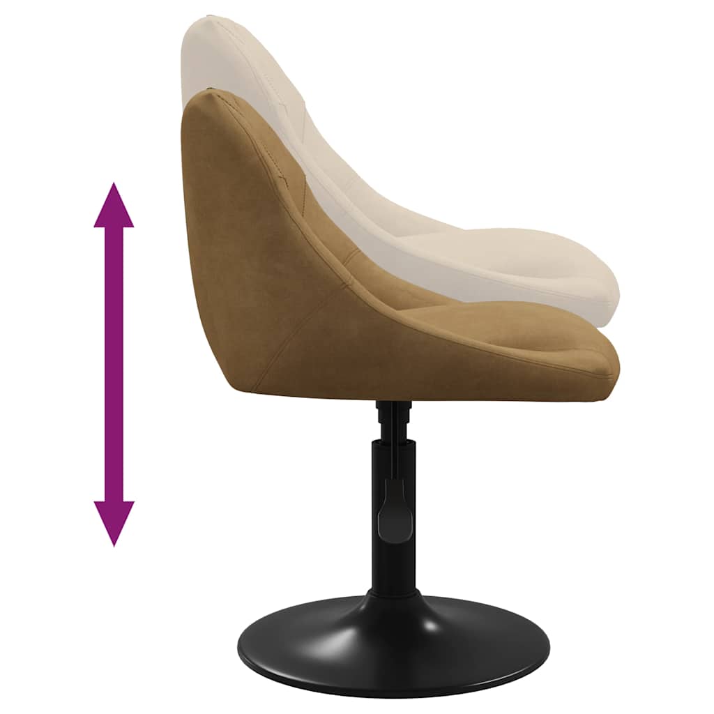 Sedie da Pranzo Girevoli 6 pz Marroni in Velluto 3088800