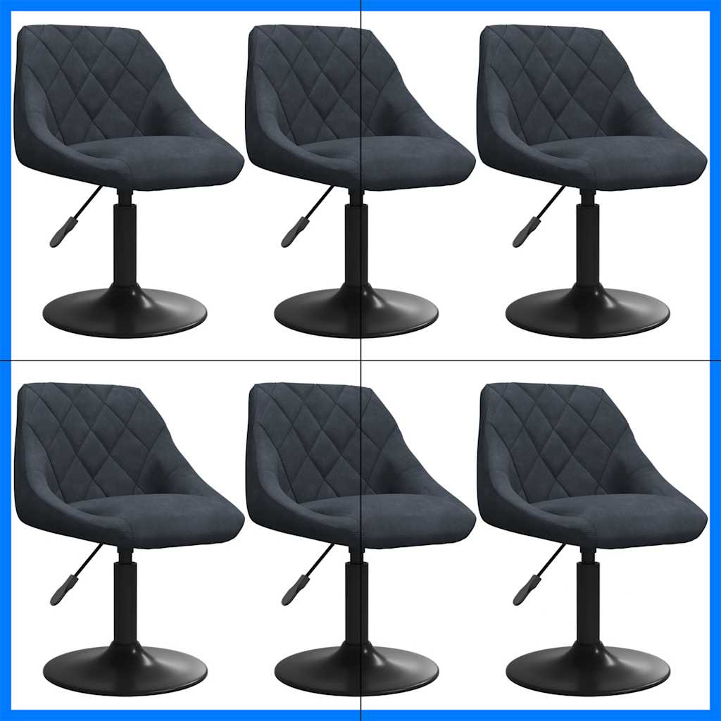 Sedie da Pranzo Girevoli 6 pz Grigio Scuro in Velluto cod mxl 57091