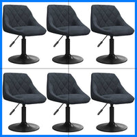 Sedie da Pranzo Girevoli 6 pz Grigio Scuro in Velluto cod mxl 57091