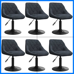 Sedie da Pranzo Girevoli 6 pz Grigio Scuro in Velluto cod mxl 57091