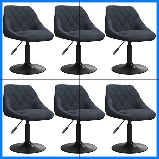 Sedie da Pranzo Girevoli 6 pz Grigio Scuro in Velluto cod mxl 57091