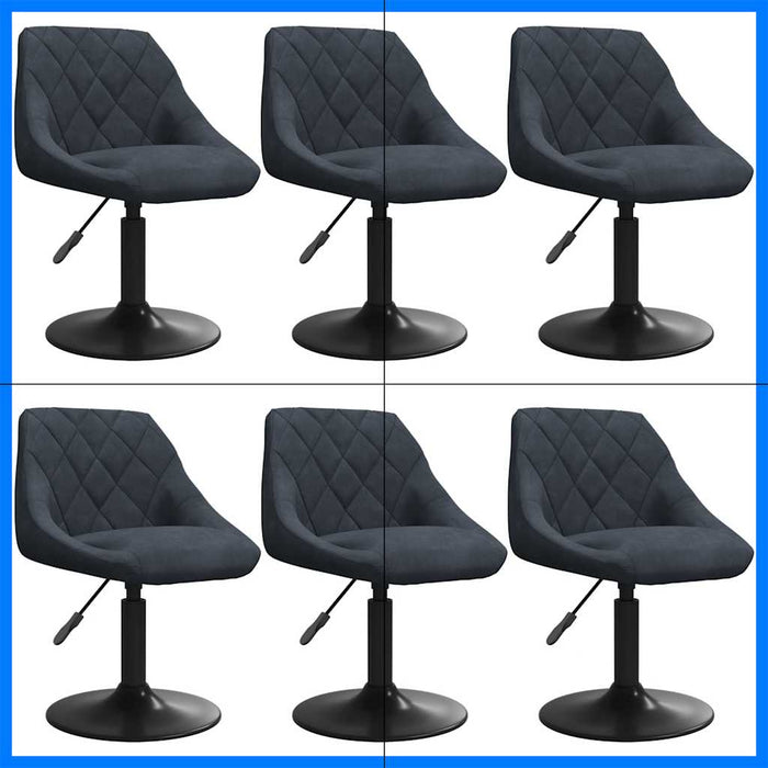 Sedie da Pranzo Girevoli 6 pz Grigio Scuro in Velluto cod mxl 57091