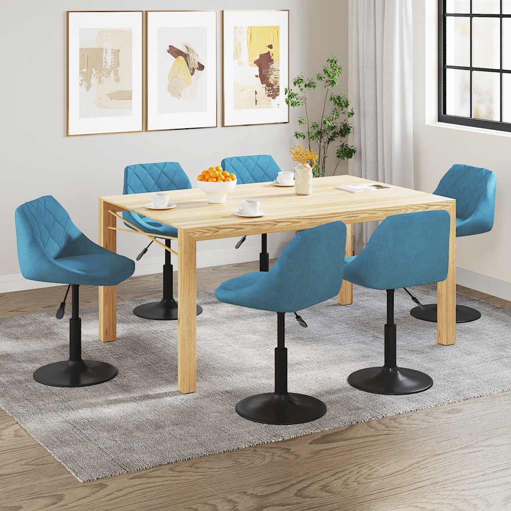 Sedie da Pranzo Girevoli 6 pz Blu in Velluto 3088806
