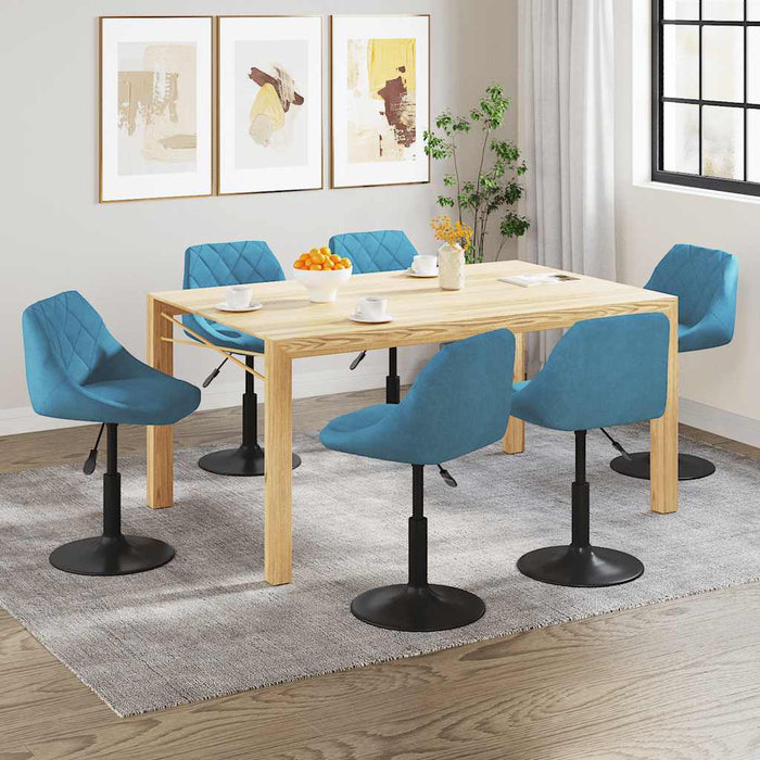 Sedie da Pranzo Girevoli 6 pz Blu in Velluto 3088806