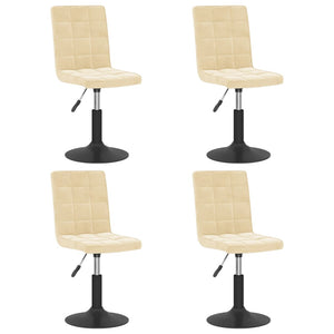 Sedie da Pranzo Girevoli 4 pz Crema in Velluto 3089288