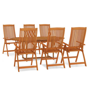 Set da Pranzo per Giardino 7 pz in Legno Massello di Eucalipto 3087336