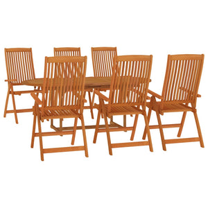 Set da Pranzo per Giardino 7 pz in Legno Massello di Eucalipto 3087336