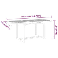 Set da Pranzo per Giardino 7 pz in Legno Massello di Eucalipto 3087336