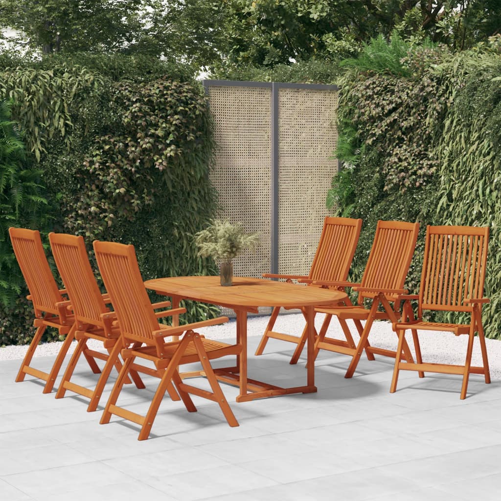 Set da Pranzo per Giardino 7 pz in Legno Massello di Eucalipto 3087336