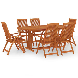 Set da Pranzo per Giardino 7 pz in Legno Massello di Eucalipto 3087343
