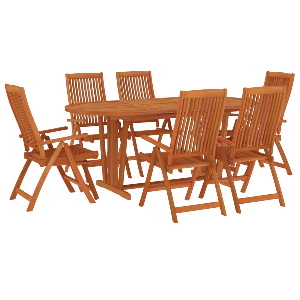 Set da Pranzo per Giardino 7 pz in Legno Massello di Eucalipto 3087343