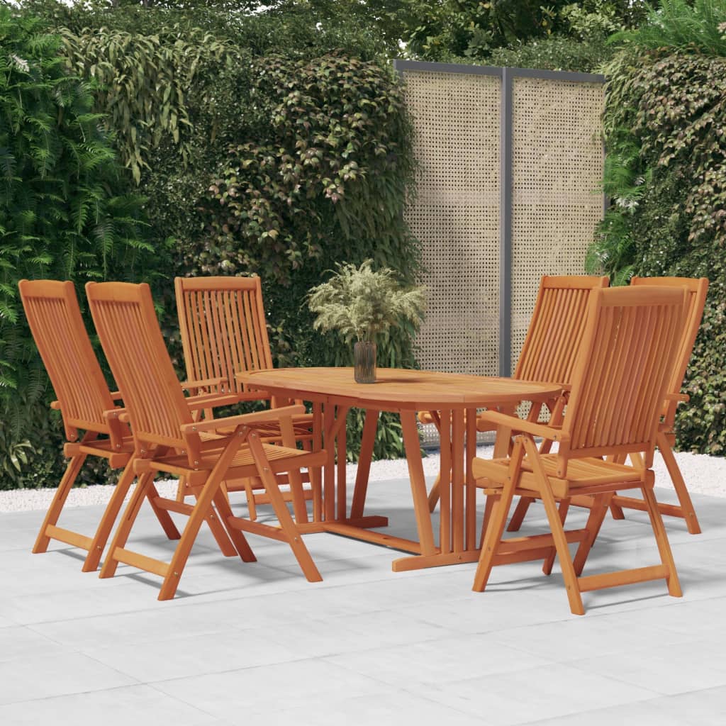 Set da Pranzo per Giardino 7 pz in Legno Massello di Eucalipto 3087343