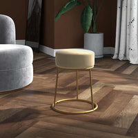 Sgabello Rotondo Grigio Scuro in Velluto 340256