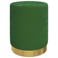 Sgabello Rotondo con Contenitore Verde in Velluto 340283