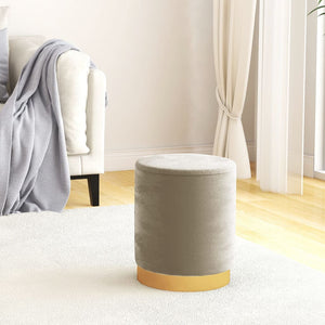 vidaXL Sgabello Rotondo con Contenitore Grigio Scuro in Velluto 31 x 37 cm
