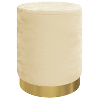 Sgabello Rotondo con Contenitore Albicocca in Velluto 31 x 37 cm