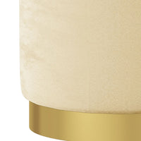 Sgabello Rotondo con Contenitore Albicocca in Velluto 31 x 37 cm