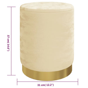 Sgabello Rotondo con Contenitore Albicocca in Velluto 340287