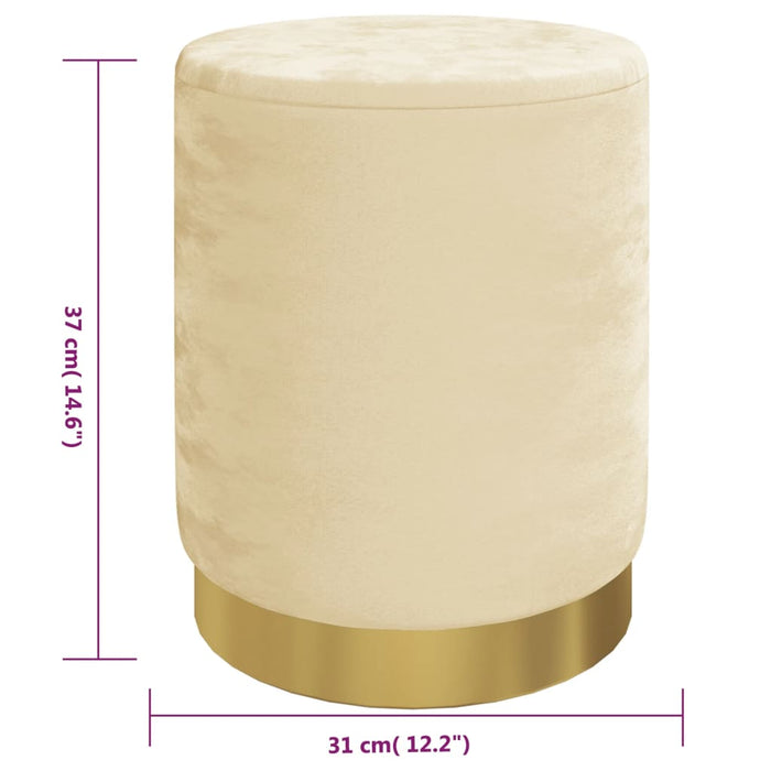 Sgabello Rotondo con Contenitore Albicocca in Velluto 340287