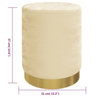 Sgabello Rotondo con Contenitore Albicocca in Velluto 31 x 37 cm