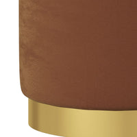 Sgabello Rotondo con Contenitore Marrone in Velluto 31 x 37 cm