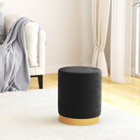 Sgabello Rotondo con Contenitore Nero in Velluto 31 x 37 cm