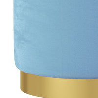 Sgabello Rotondo con Contenitore Azzurro in Velluto 340291