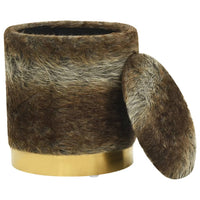 Sgabello Rotondo con Contenitore Colore Misto in Peluche