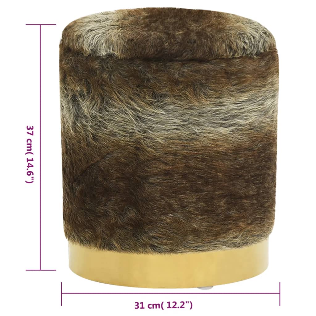 Sgabello Rotondo con Contenitore Colore Misto in Peluche