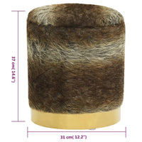 Sgabello Rotondo con Contenitore Colore Misto in Peluche