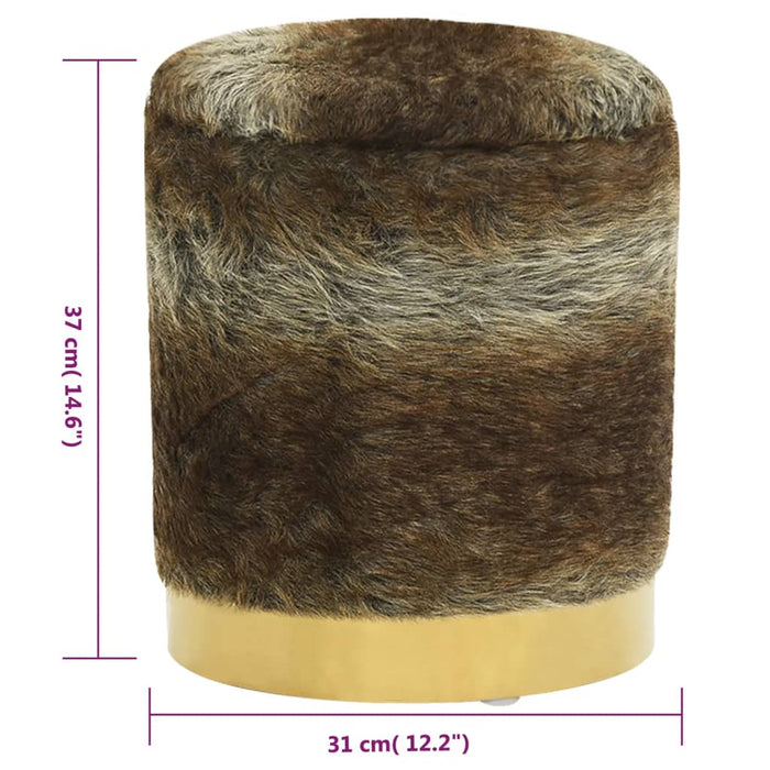 Sgabello Rotondo con Contenitore Colore Misto in Peluche