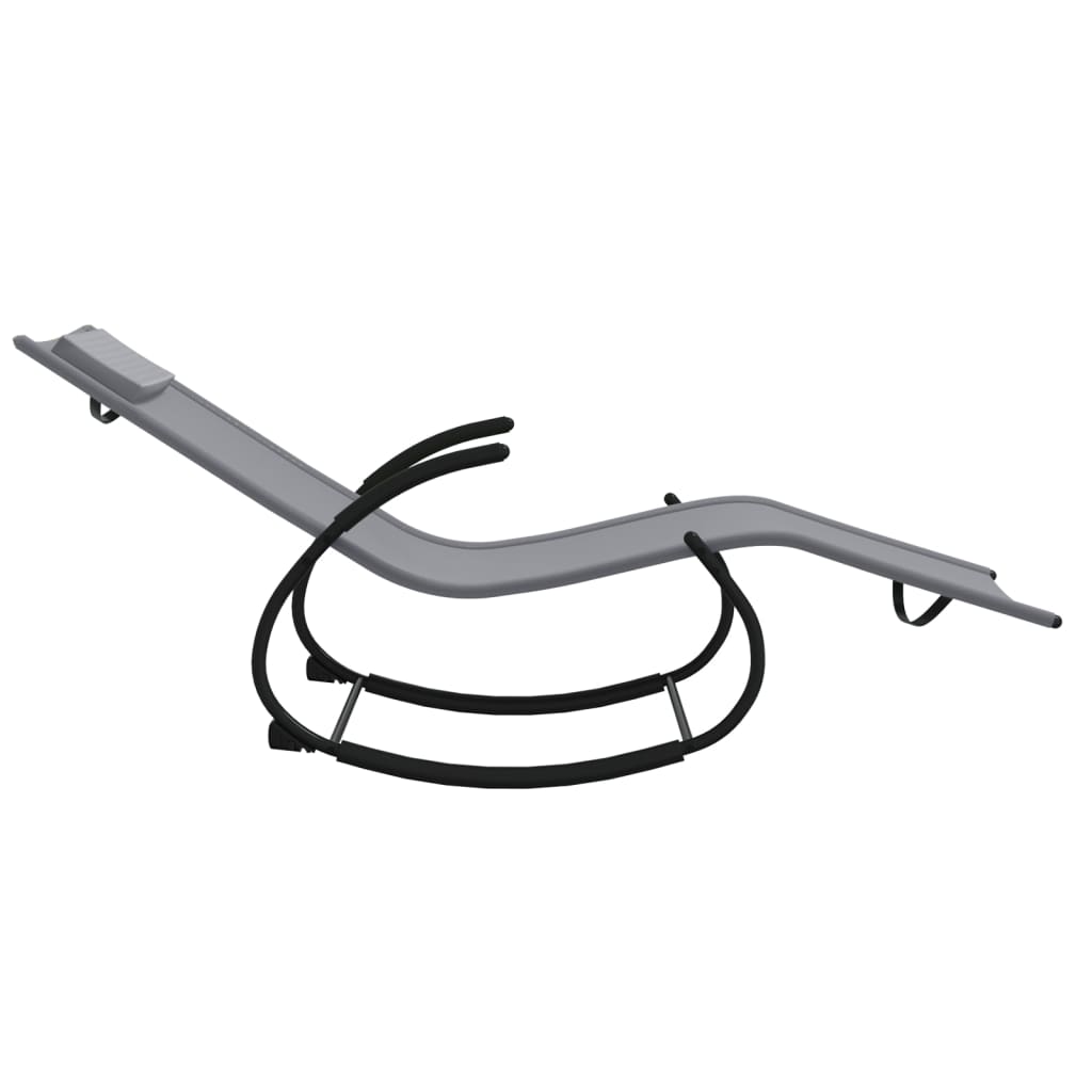 Sdraio sdraio prendisole lettino da giardino terrazza mobili da esterno a dondolo 164 acciaio e tessili grigio 02_0012973