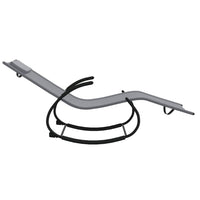 Sdraio sdraio prendisole lettino da giardino terrazza mobili da esterno a dondolo 164 acciaio e tessili grigio 02_0012973