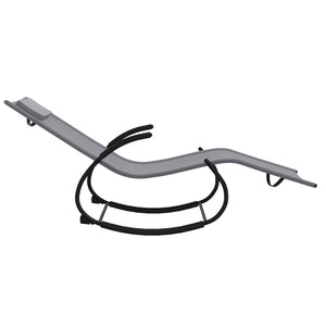 Sdraio sdraio prendisole lettino da giardino terrazza mobili da esterno a dondolo 164 acciaio e tessili grigio 02_0012973